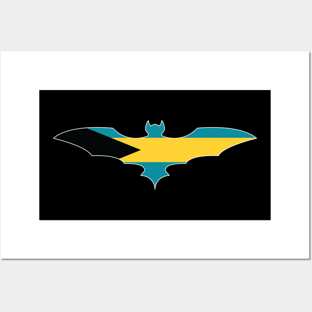 Bahamian Bat Flag Wall Art by Wickedcartoons